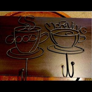 2 Coffee Cup Decorative Metal Wall Art